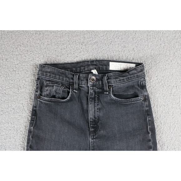 Rag and Bone Jeans Womens 25 Black High Rise Ankle Skinny Distressed Denim - Picture 4 of 8